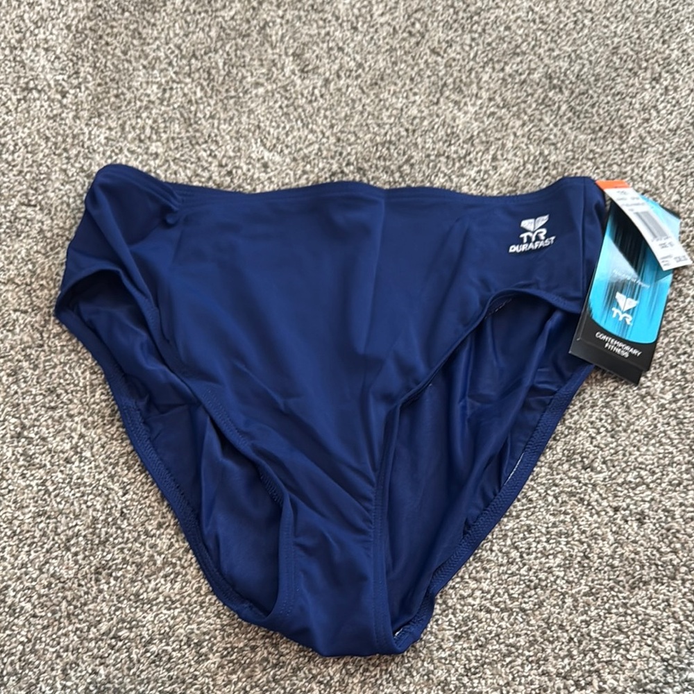 TYR Women’s Blue Swim Brief, High Waisted NWT